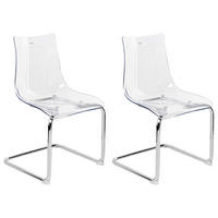 ESSZIMMERSTUHL Transparent Marshall - Transparent/Silberfarben, Kunststoff (48/81/48cm) - Beliani