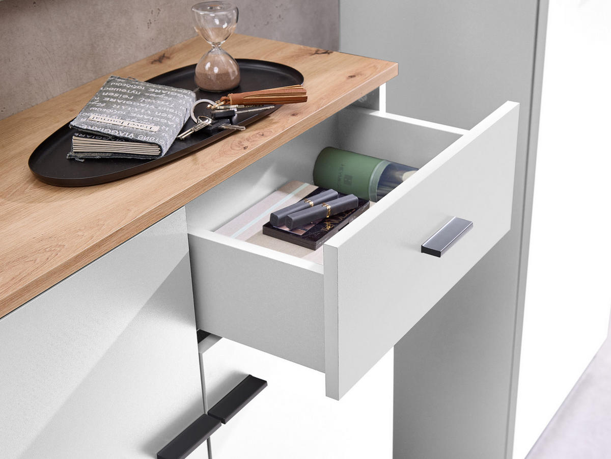 GARDEROBE COMO 148/199/38 cm - Weiß, Holzwerkstoff/Kunststoff (148/199/38cm) - moebel dich auf