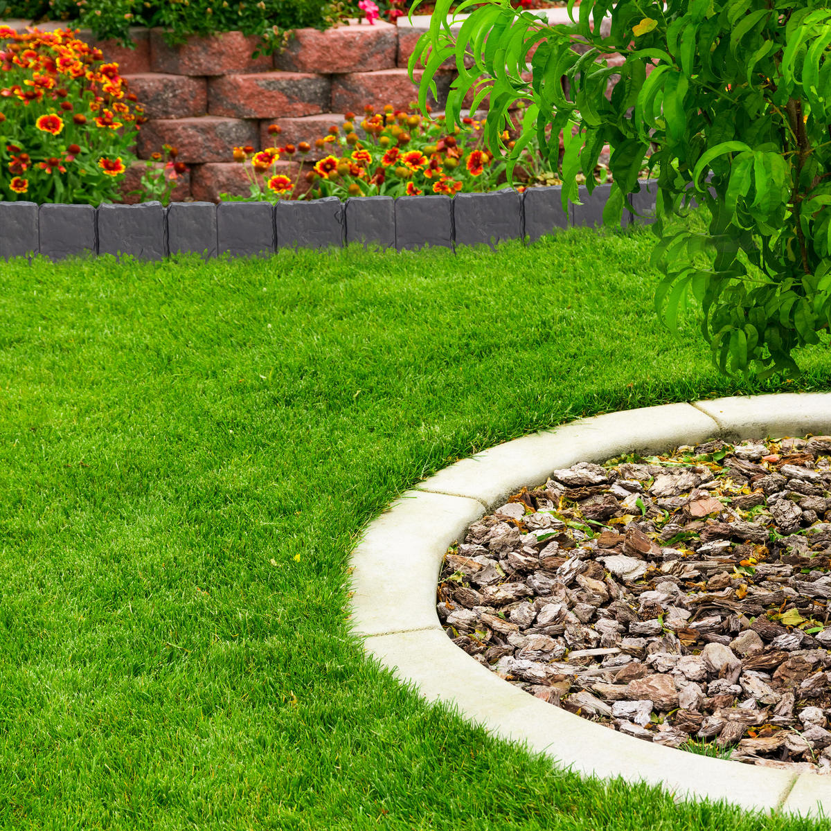 10XBEETZAUN - Anthrazit, Kunststoff (25/23/2cm) - Relaxdays