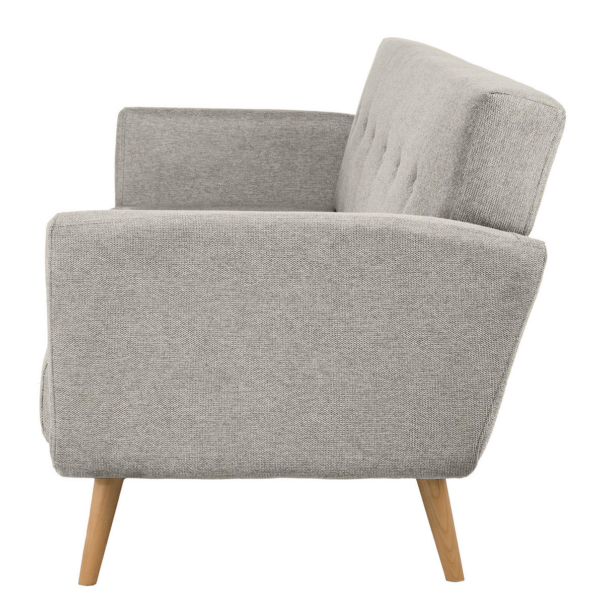 SCHLAFSOFA - Massivholz / Textil - Grau, Holz/Buchenholz (212/79/85cm) - home24