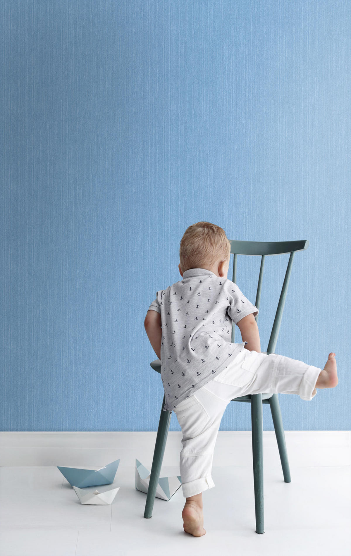 TAPETE Jeans-Optik 53 cm x 10.05 m - Blau, Papier (53/1000cm) - ESTAhome