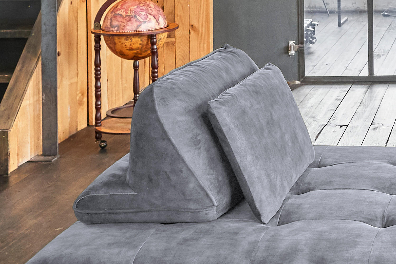 SOFA WIOLO Grau Velvet - Silberfarben/Grau, Textil/Metall (240/80/110cm) - KAWOLA