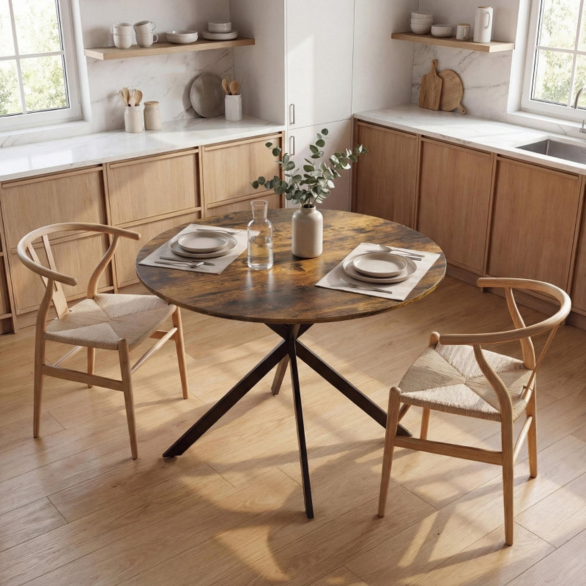 ESSTISCH Rund 100 cm DE-39926 Rustikal-Braun - Braun, Holzwerkstoff (100/100/75cm) - ComfortXL