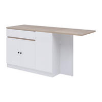 KÜCHENINSEL mit Stauraum - MDF - Weiß & Holzfarben - HELOMY - Naturfarben, Holz (180/90/60cm) - Vente-Unique