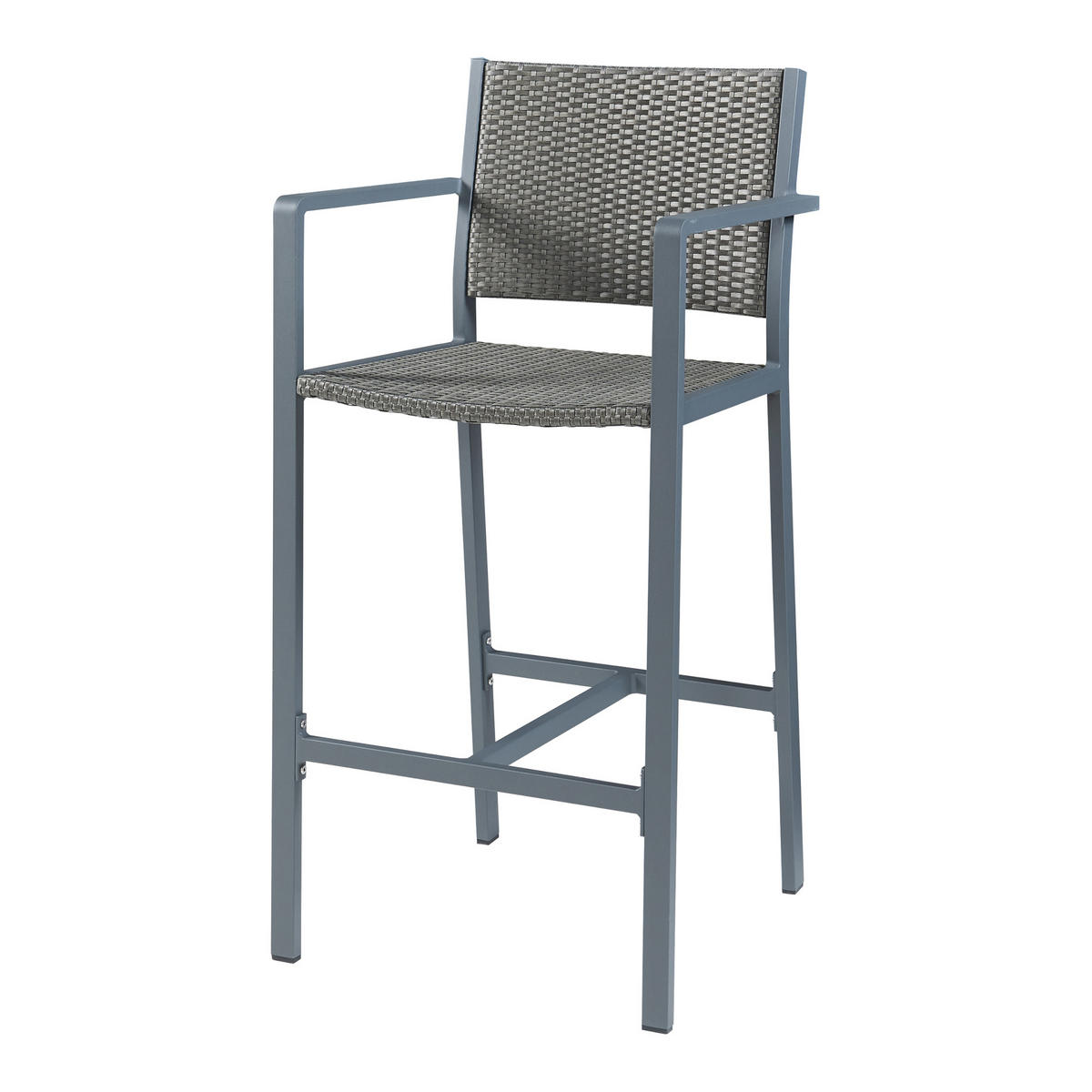 OUTDOOR-BARSTUHL-SET 2 TLG. Avise - Dunkelgrau/Anthrazit, Metall (56/113/55.5cm) - casa.pro