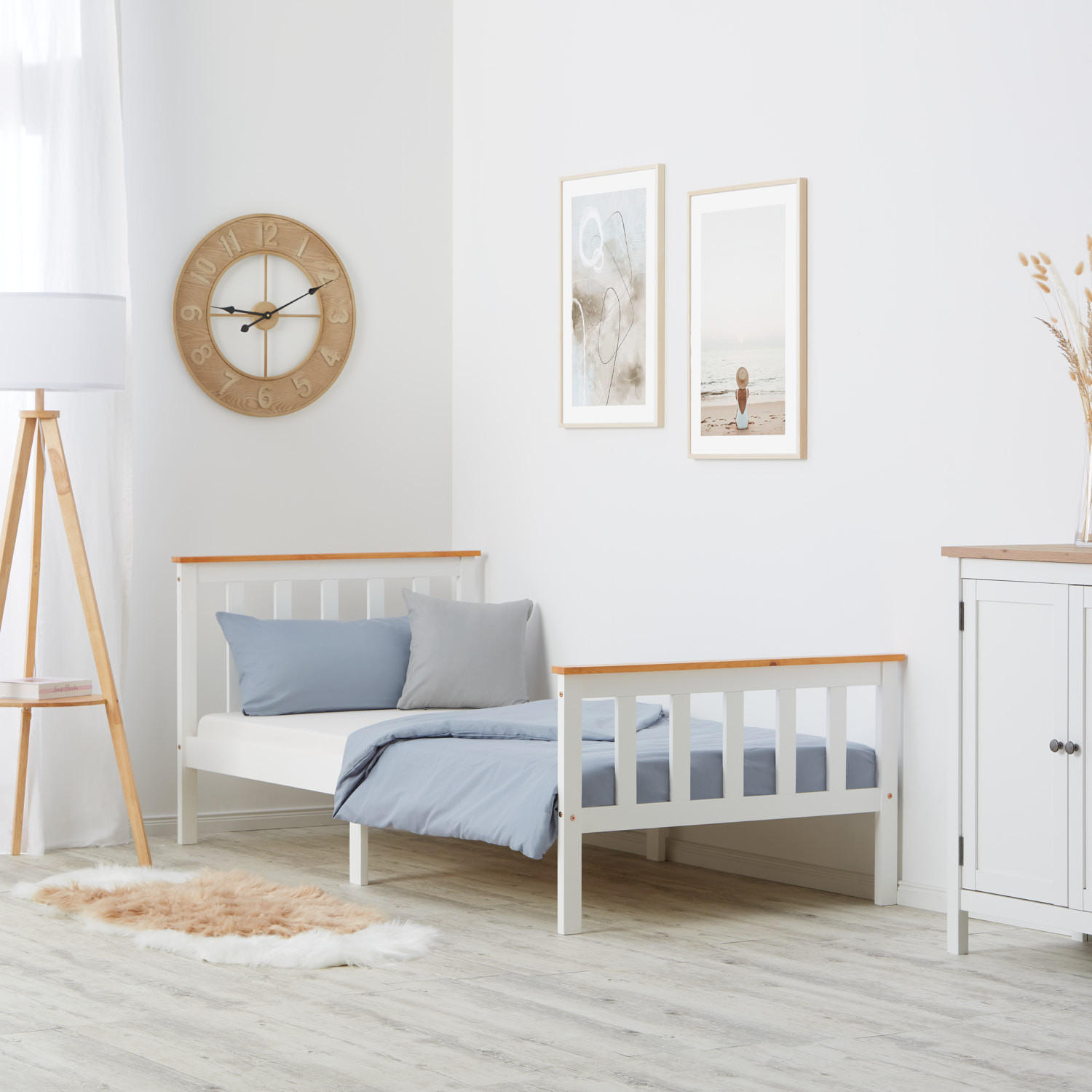 HOLZBETT Kinderbett 90/200 cm weiß - Weiß, Holz (90/200cm) - Homestyle4u