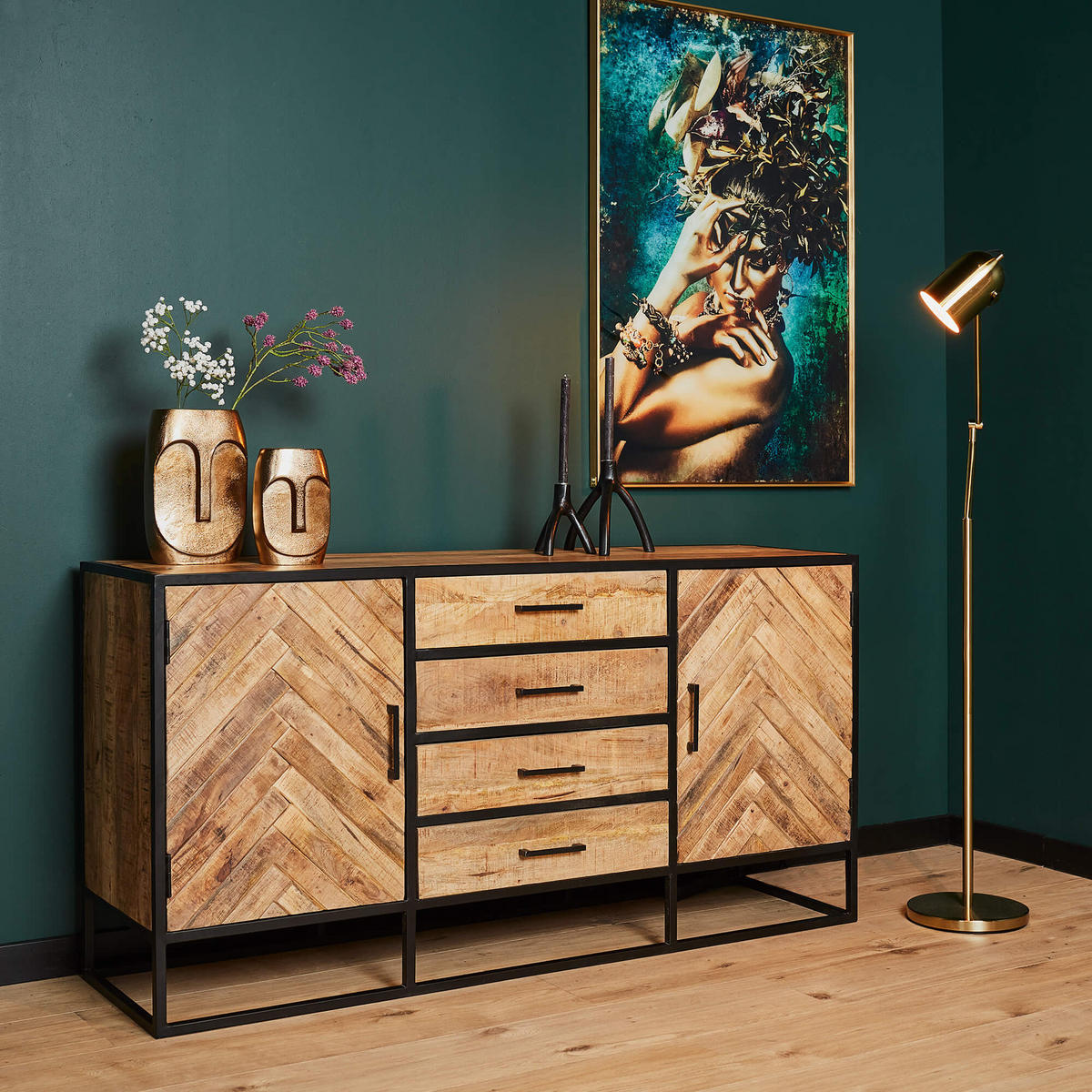 SIDEBOARD Arlington Braun 45/165/85 cm - Braun, Holz (165/85/45cm) - Starfurn
