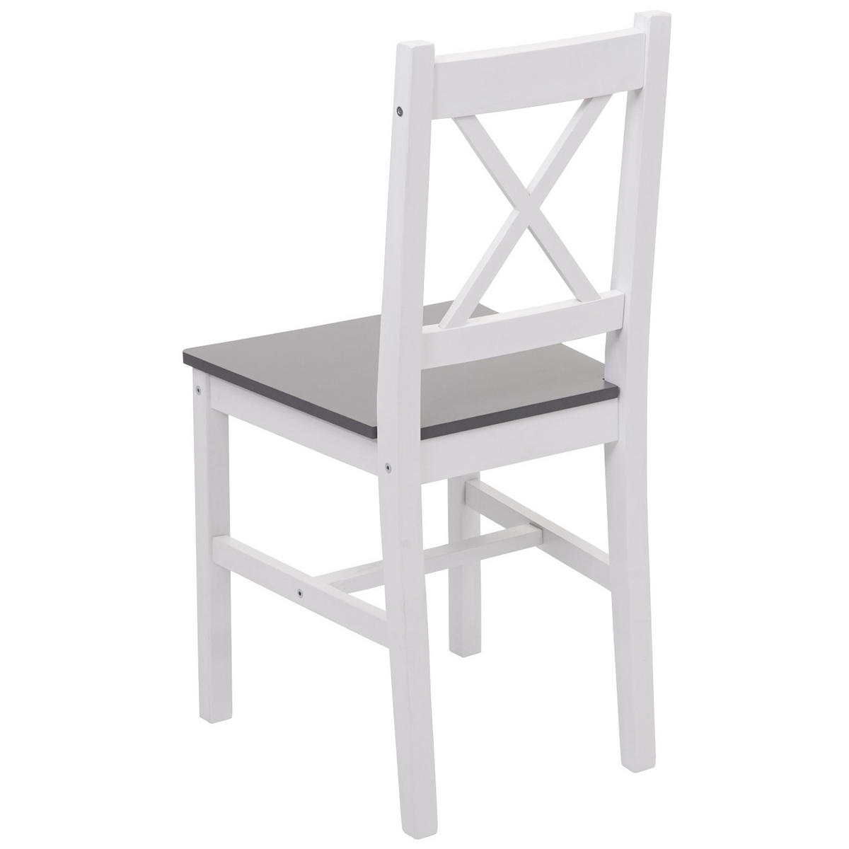 ESSZIMMER-SET Weiß, Grau - Weiß/Grau, Holz (108/86/64cm) - MCW