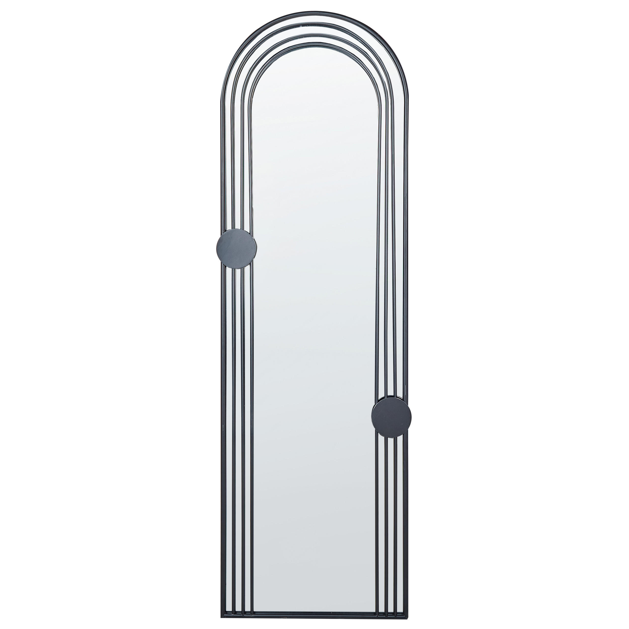 OGLINDĂ DE PERETE neagră metal 45/146 cm Ajain
