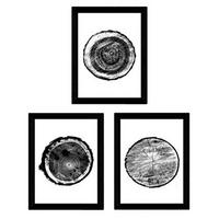 POSTER Set Mit 3 Holztexturen – Schwarz-Weiß A4 Rahmenlos - Klar, Papier (29.7/5/21cm) - Nacnic