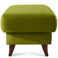 HOCKER GUSTAVO Fußstütze, Velours, Olivgrün - Olivgrün, Holz/Holzwerkstoff (53/49/53cm) - KONSIMO®