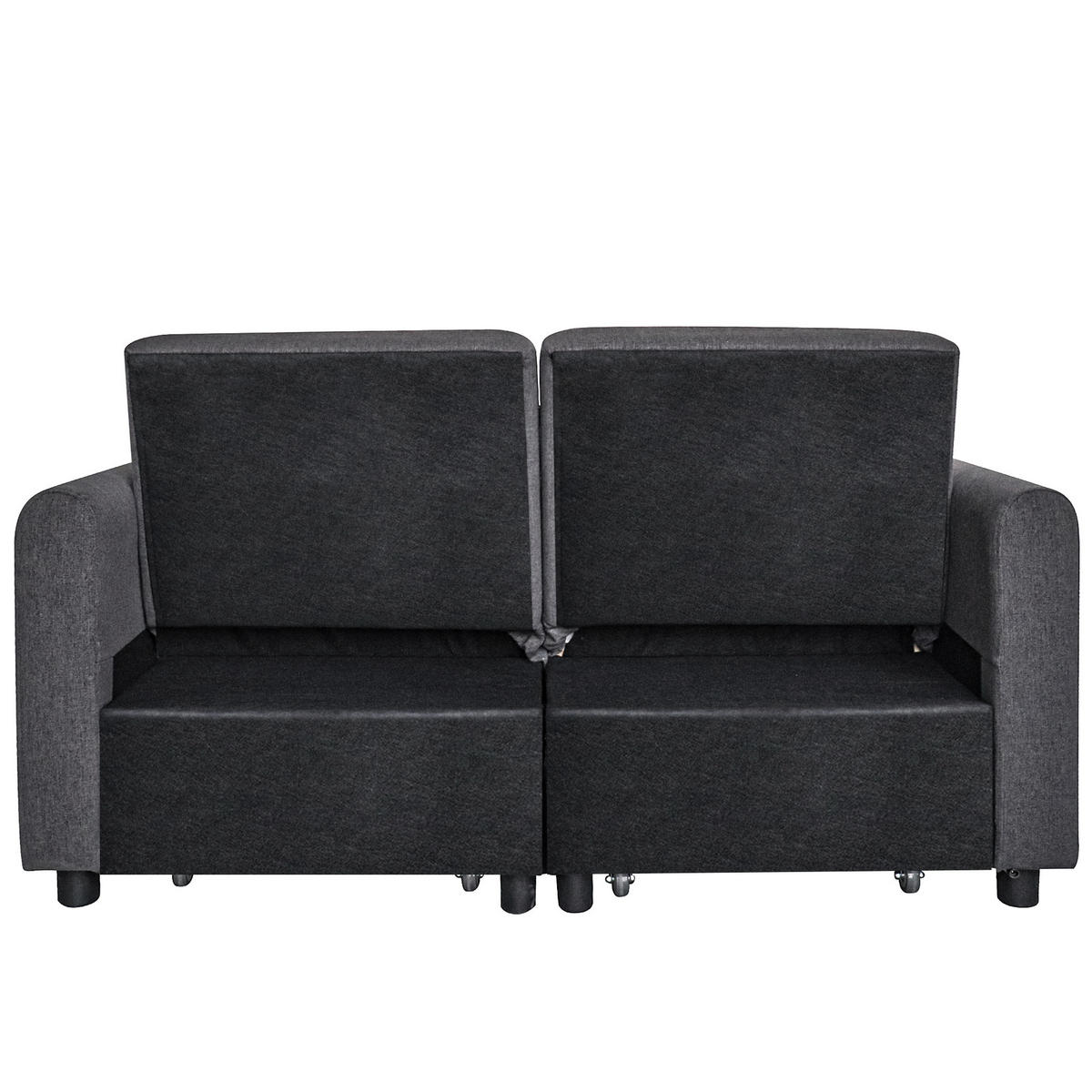SOFABETT 142/85/83 cm Grau - Grau, Textil (85/83/142cm)
