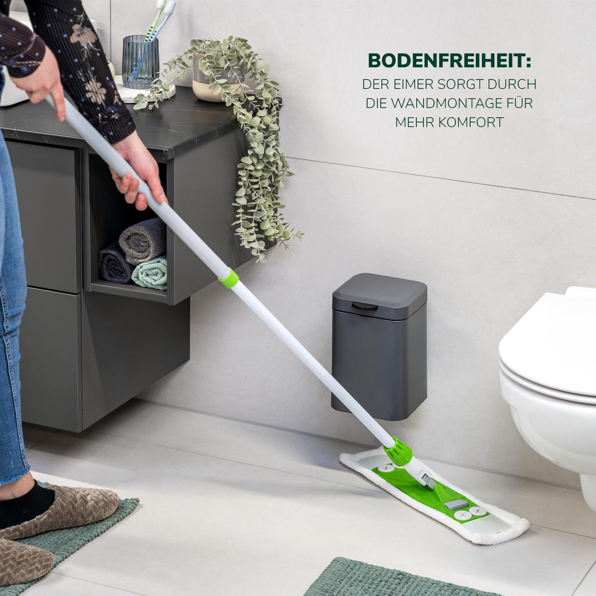 WAND-KOSMETIKEIMER, grau - Grau, Metall (16/24/23cm) - bremermann