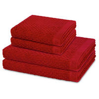 FROTTIERSET Harmony 4-teilig - Rot, Textil (50/100cm) - Ross