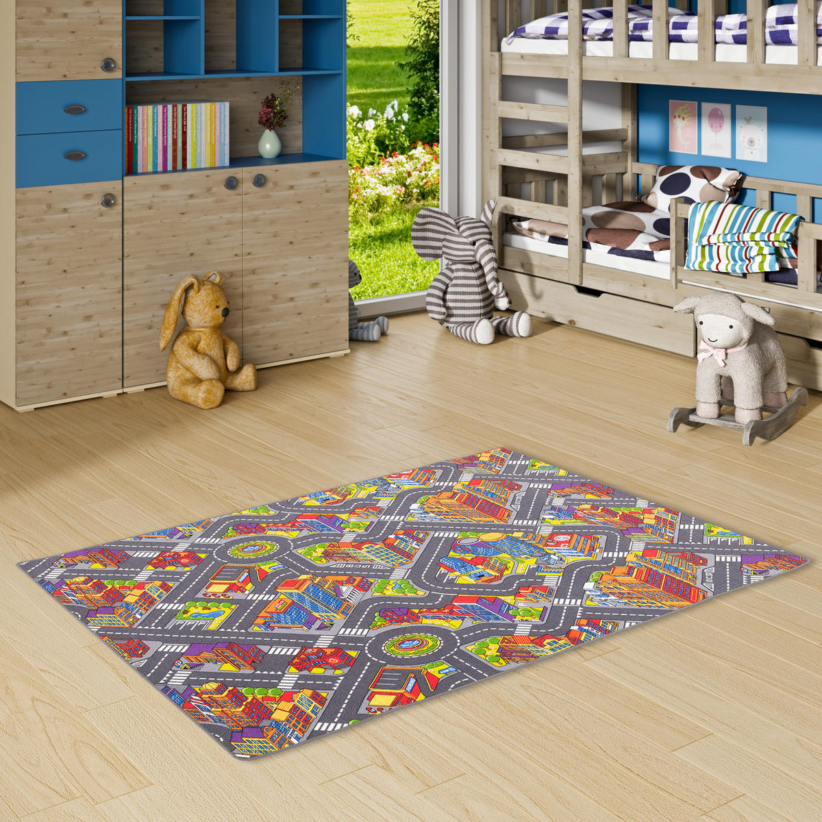 KINDER SPIEL TEPPICH STRASSENTEPPICH 3D BIG CITY - Multicolor, Textil (100/300cm) - Snapstyle