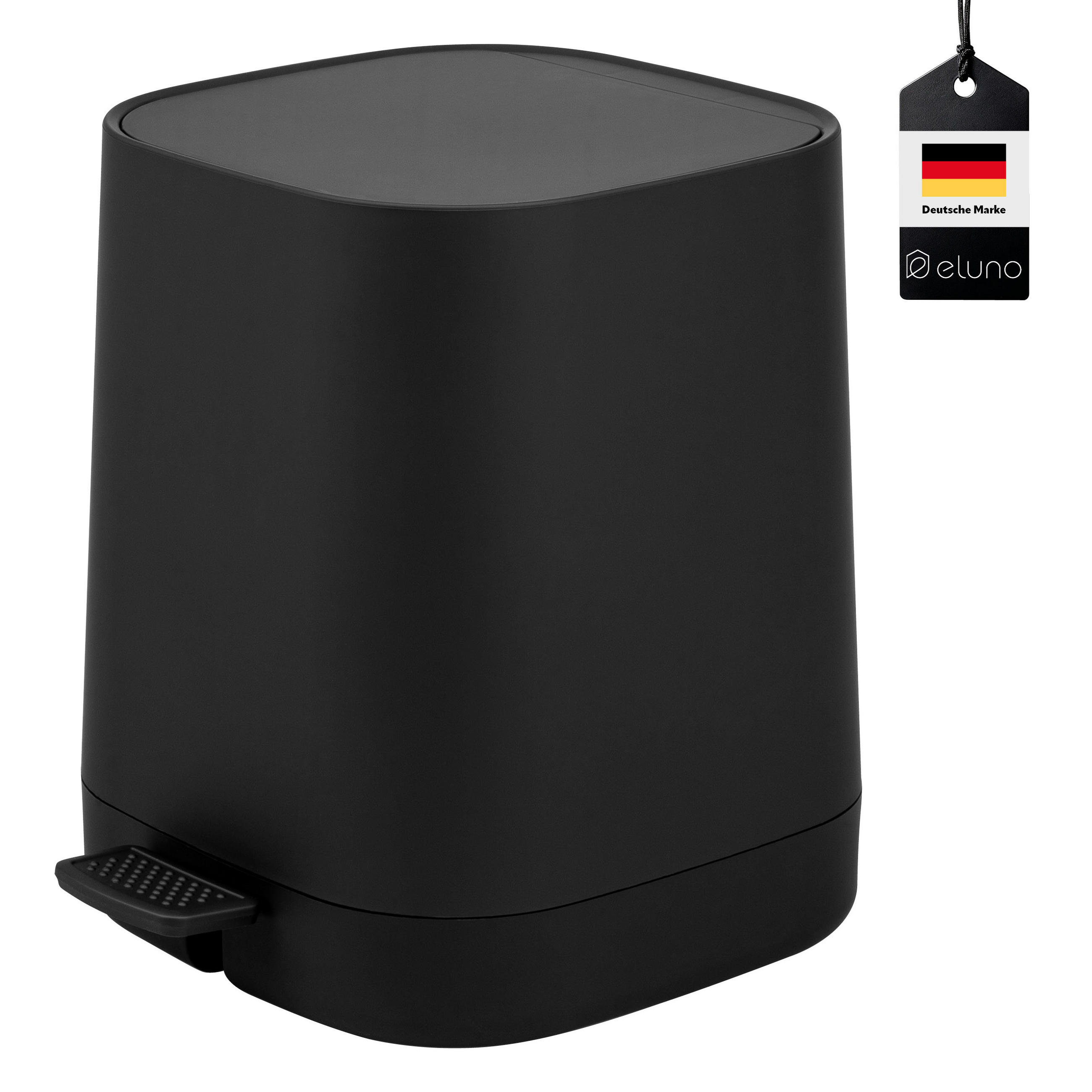 KOSMETIKEIMER VALONA, Kunststoff, schwarz - Schwarz, Kunststoff (21/25.5/24cm) - eluno