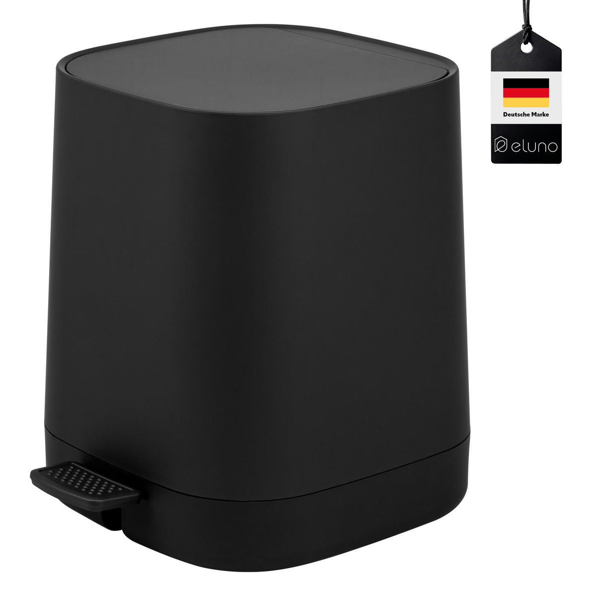 KOSMETIKEIMER VALONA, Kunststoff, schwarz - Schwarz, Kunststoff (21/25.5/24cm) - eluno