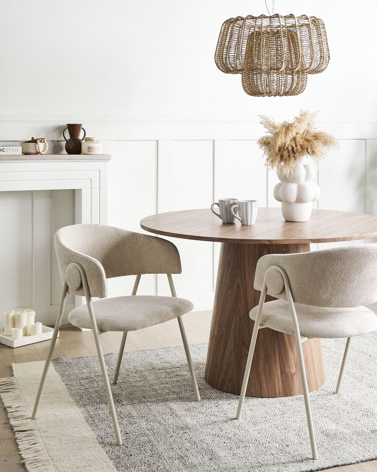 ESSZIMMERSTUHL 2er-Set Hellbeige Alanson - Beige, Textil (56/75/54cm) - Beliani