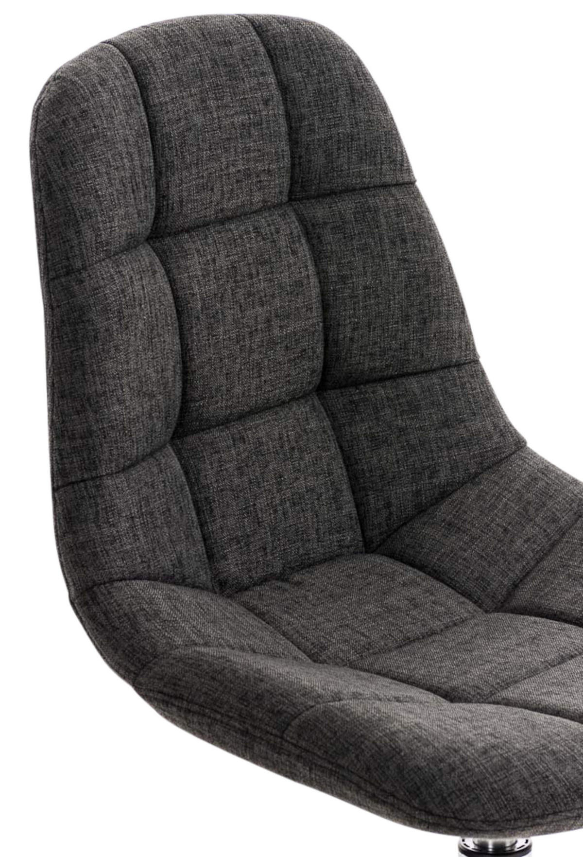 DREHSTUHL 2er Set Stoff dunkelgrau - Chromfarben/Dunkelgrau, Textil/Metall (48/84/52cm) - CLP