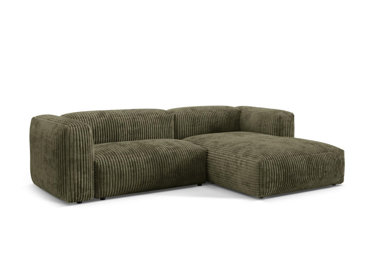 ECKSOFA modular rechts Martina aus Cord moosgrün 2 Sitzplätze - Salbeigrün, Textil (176/283cm) - Micadoni
