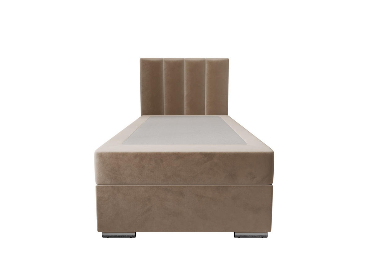 BOXBETT ZILANO 2 mit Matratze H3 und Topper 80x200 Itaka 48 - Cappuccino, Holz/Textil (80/200cm) - Bedante