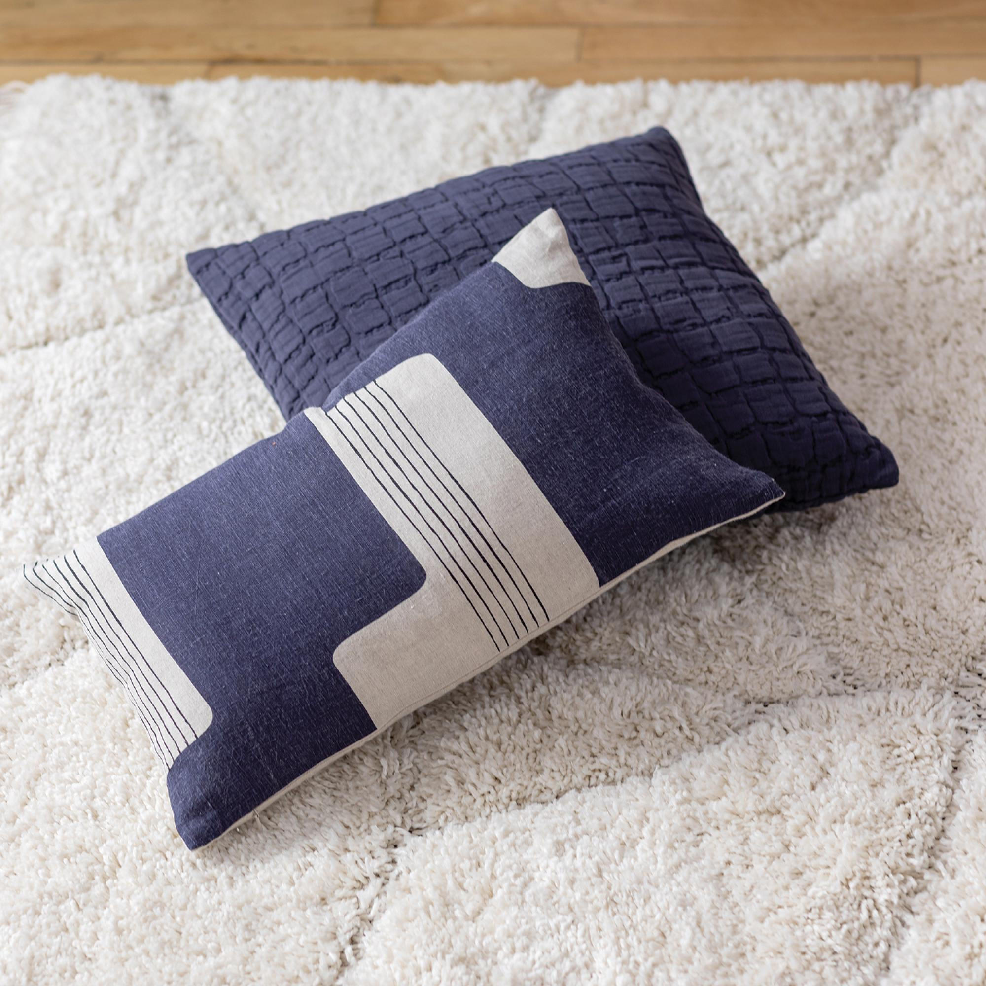 KISSEN Swami marine 45 x 45 cm - Pflaume, Textil (45/45cm) - Vivaraise