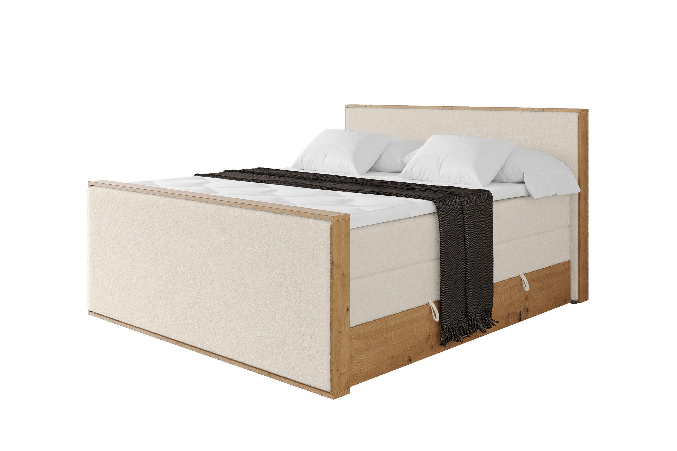BOXSPRINGBETT LOLLI9 -Z-KING 180x200 - H3/H4 Hellbeige - Sandfarben, Holzwerkstoff (180/200cm) - ALTDECOR