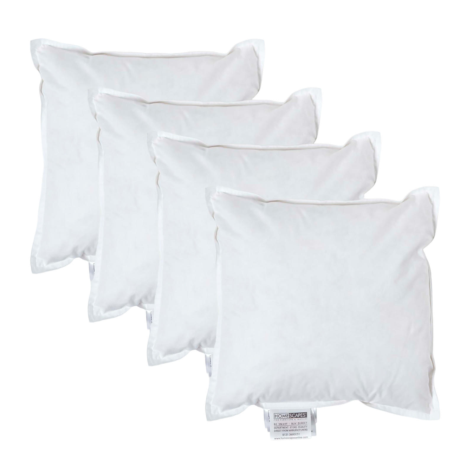 FÜLLKISSEN 4er-Set, Federkissen 30/30 cm - Weiß, Textil (30/30cm) - Homescapes