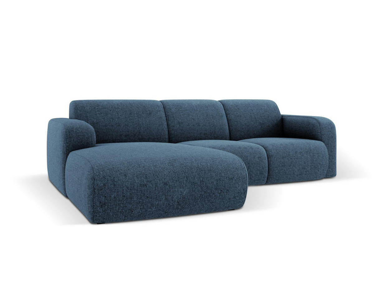 ECKSOFA links Molino aus Chenille-Stoff königsblau 4 Sitzplätze - Blau, Textil (170/250cm) - Micadoni
