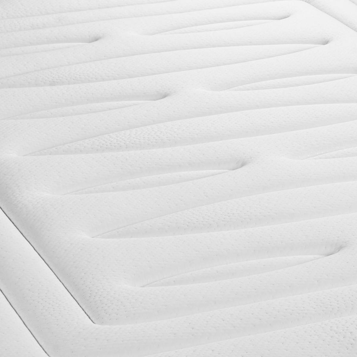 BETT Lancaster Taschenfederkern und Memory-Schaum 90 x 200 cm h3 - Kit Bettgestell Weiß - Beige/Weiß, Holz (90/200cm) - ROYAL PALACE BEDDING