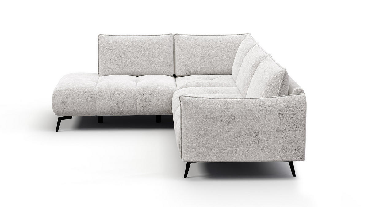 ECKSOFA AERA 5-Sitzer links, ecru - Ecru/Schwarz, Holz/Textil (268/206cm) - Courtois Laville