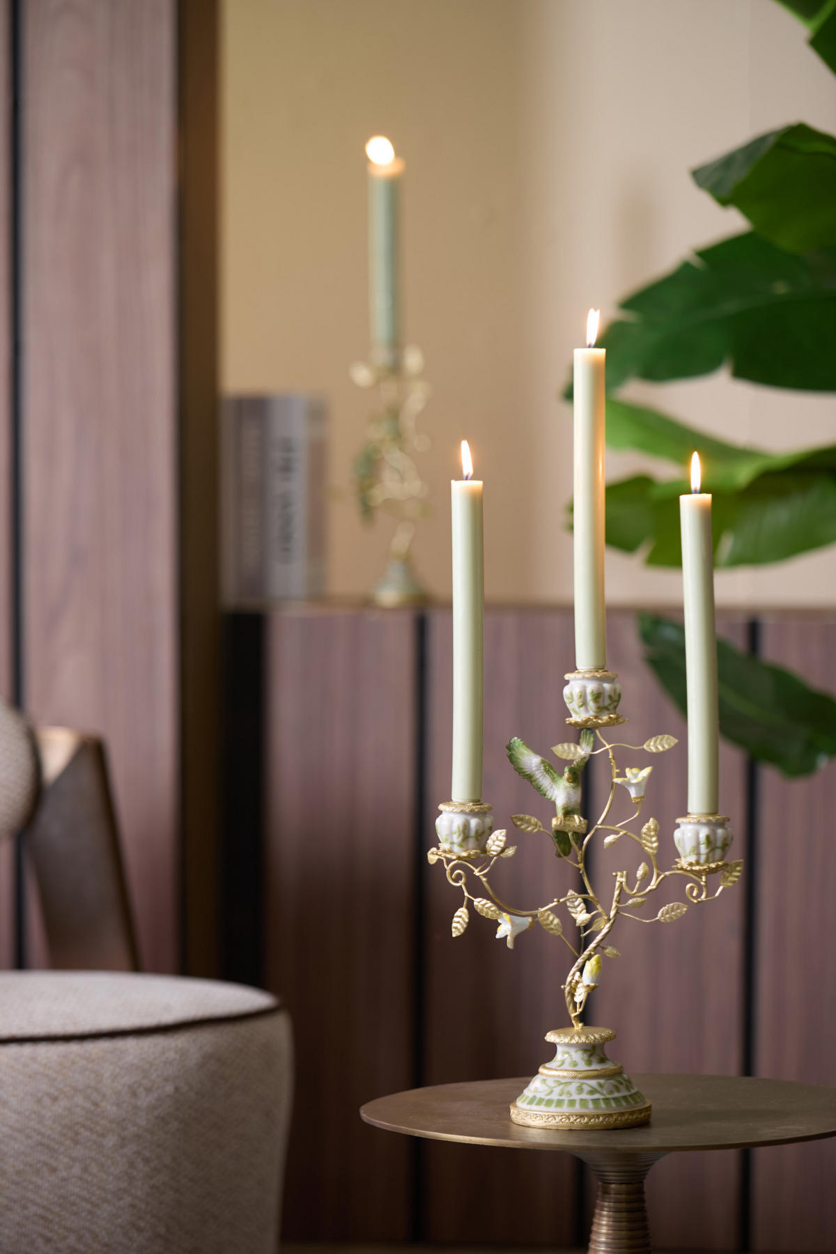 KERZENHALTER Papagei Weiß Ø26/37 cm - Weiß, Metall (13/37/26cm) - Light & Living