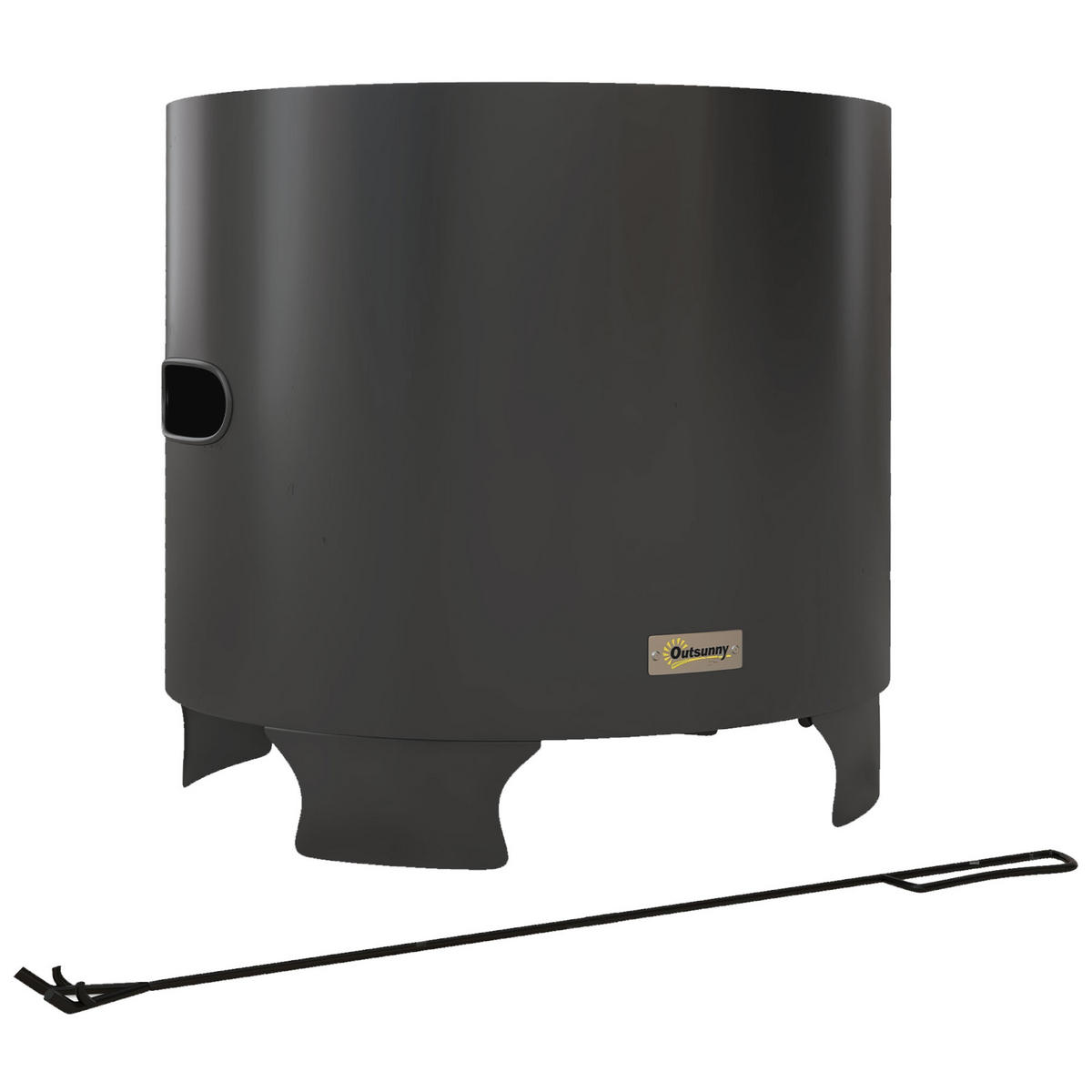 FEUERSCHALE DE-18843 tragbar, Ø45 cm Schwarz - Schwarz, Metall (45/40/45cm) - ComfortXL