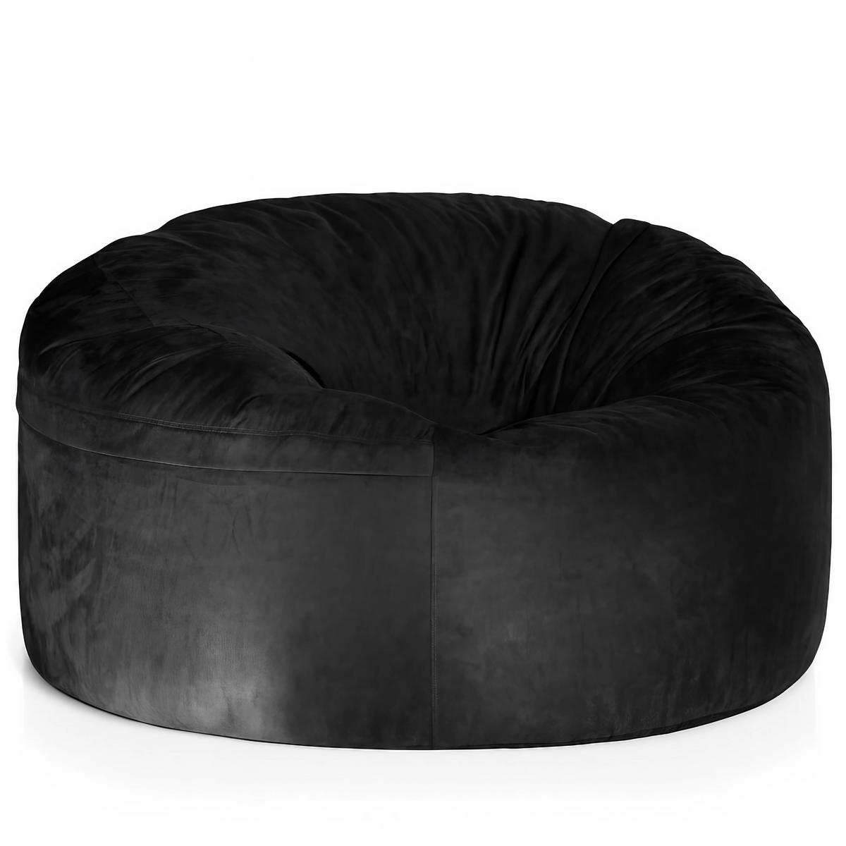 RIESEN-SITZSACK XXL JUMBO Velours 5ft - Schwarz, Textil (150/120/150cm) - Green Bean