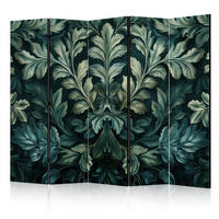 PARAVÁN Akustický 5-dielny 225x172 cm Zelené Listy - zelená, drevo/textil (225/172/3cm) - Muralo