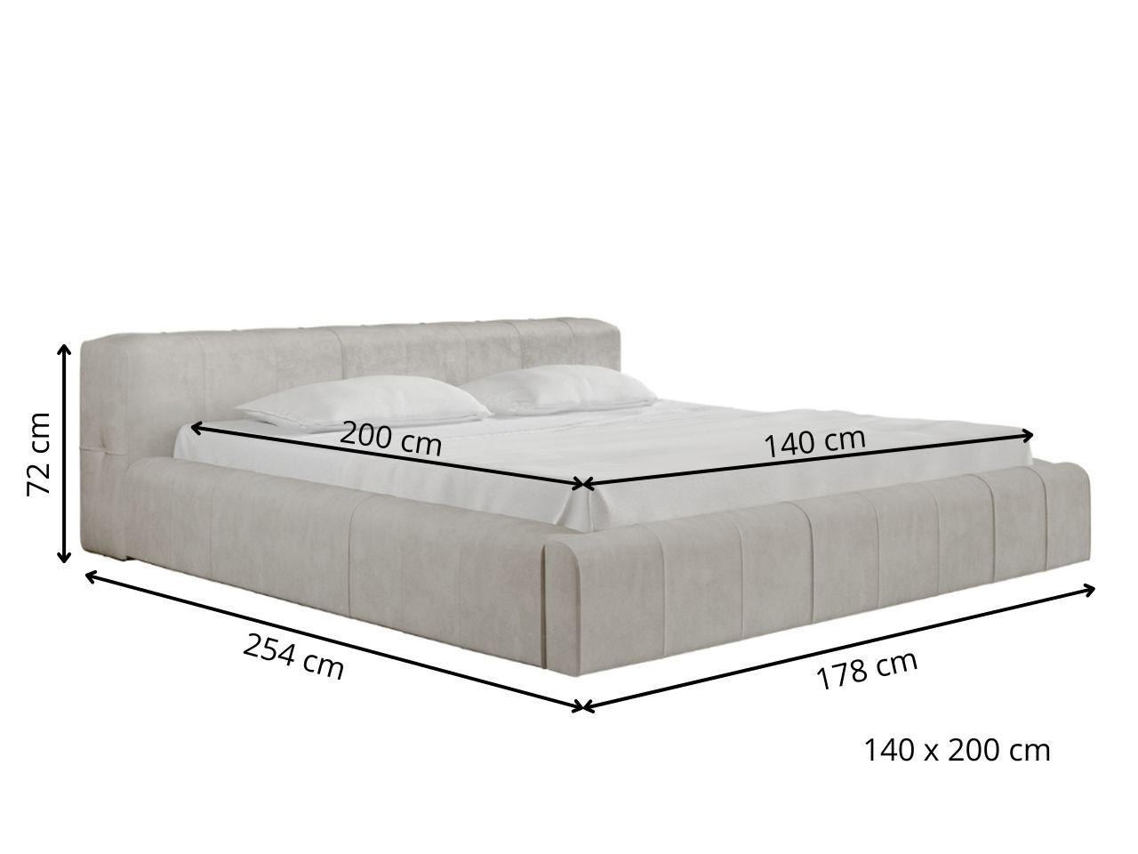 Graingold Polsterbett Blau 140x200 cm