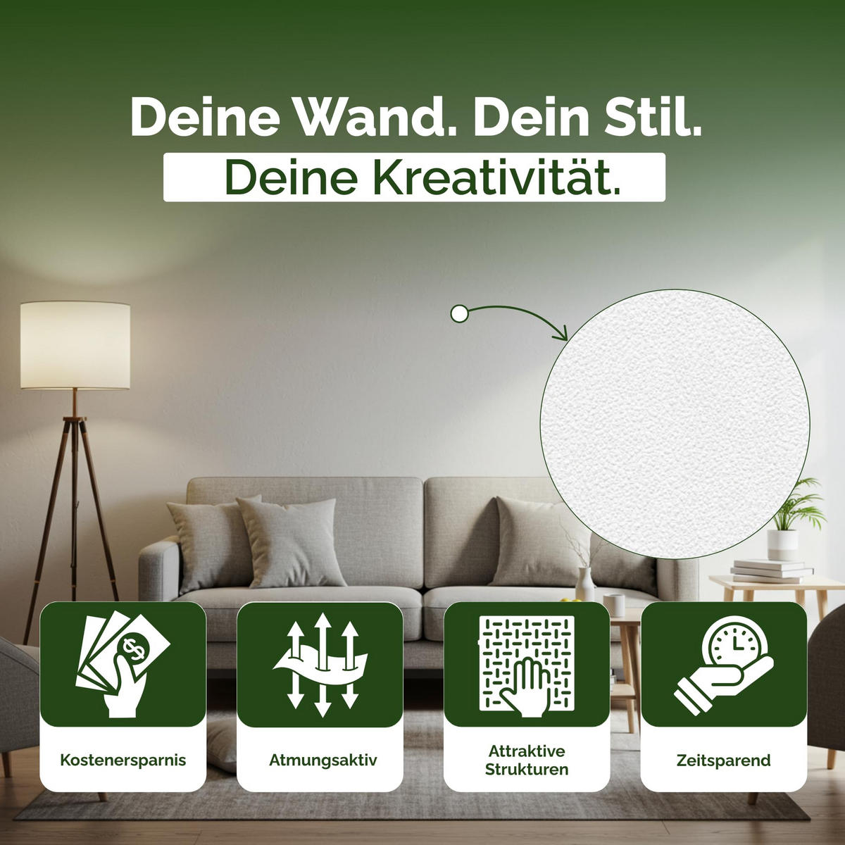 VLIESTAPETE Creative Feinputz 10,05 m x 0,53 m - Weiß, Papier (53/10cm)