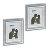 2XBILDERRAHMEN - Silberfarben, Glas/Kunststoff (21.5/26.5/2cm) - Relaxdays