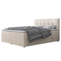 BOXBETT RENZO 200/200 cm mit Matratze und Topper, Creme - Creme, Holzwerkstoff/Textil (200/200cm) - Idohome