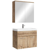 BADMÖBEL-SET Montreal 3 Teile Kastanien Eiche - 60 x 35 x 51 cm - Kastanienfarben/Eichefarben, Holz (60/53/35cm) - Badplaats