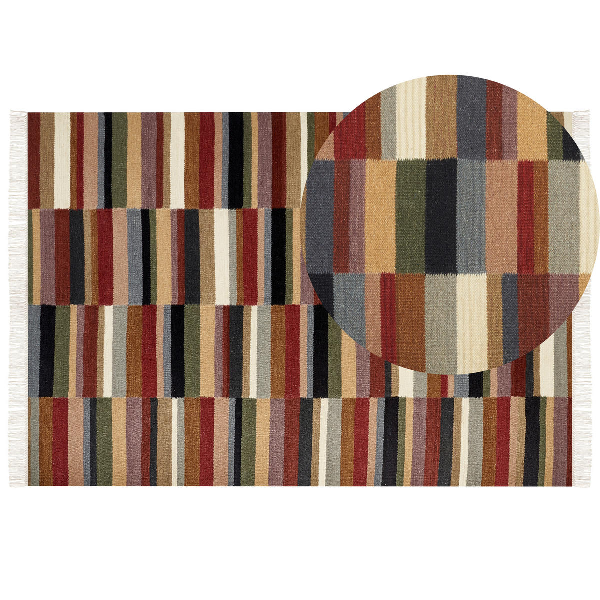 KELIM-TEPPICH Musaler 230/160 cm - Multicolor, Textil (160/230cm) - Beliani
