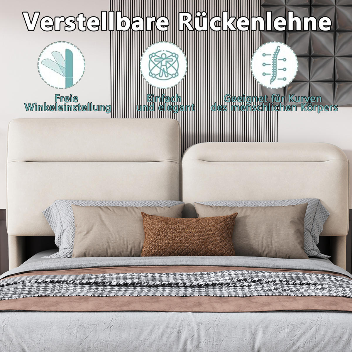 POLSTERBETT 160x200 cm, Beige, Doppelbett mit Stauraum & LED-Beleuchtung - Beige, Textil/Metall (160/200cm)