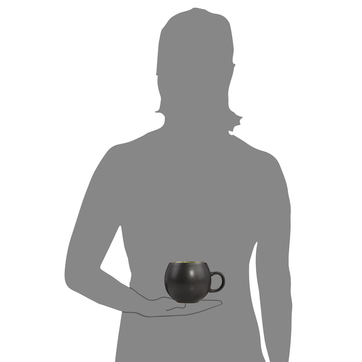CAPPUCCINOTASSEN SET PALM BEACH - 4 teilig aus Steingut - Grün, Keramik (0.5L) - Sänger