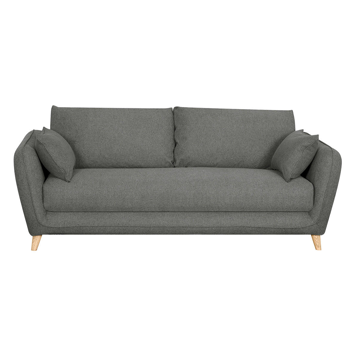 SCHLAFSOFA Skandinavisch 3-Sitzer Grau Anthrazit CREEP - Dunkelgrau, Textil (103/81/201cm) - Miliboo