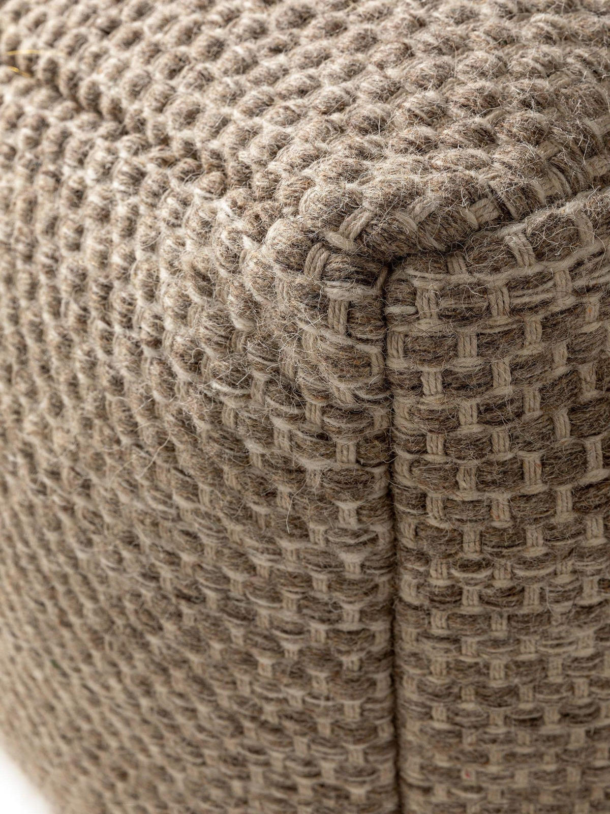WOLL-POUF handgefertigt Rocco Taupe 45x45x45 cm - Taupe, Textil (45/45/45cm) - KUNSTLOFT