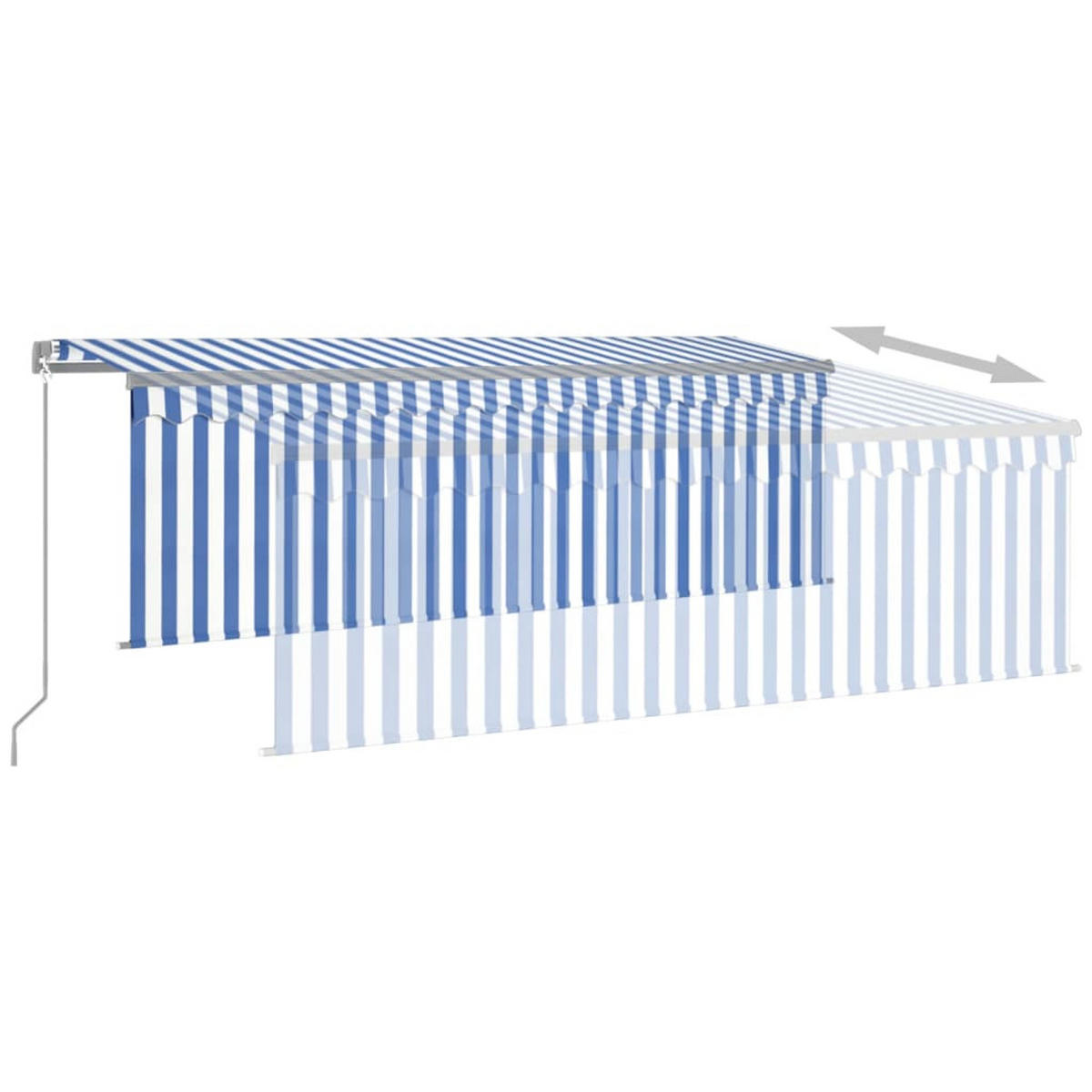 MARKISE Manuell Einziehbar mit Rollo 4x3 m Blau - Blau, Metall (300/1/400cm) - furnicato