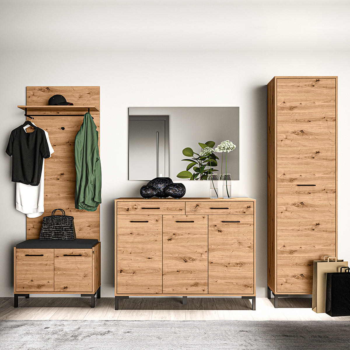 EINGANGSMÖBEL Liora Holz - Braun, Holzwerkstoff (55/200/34cm) - Petits-meubles