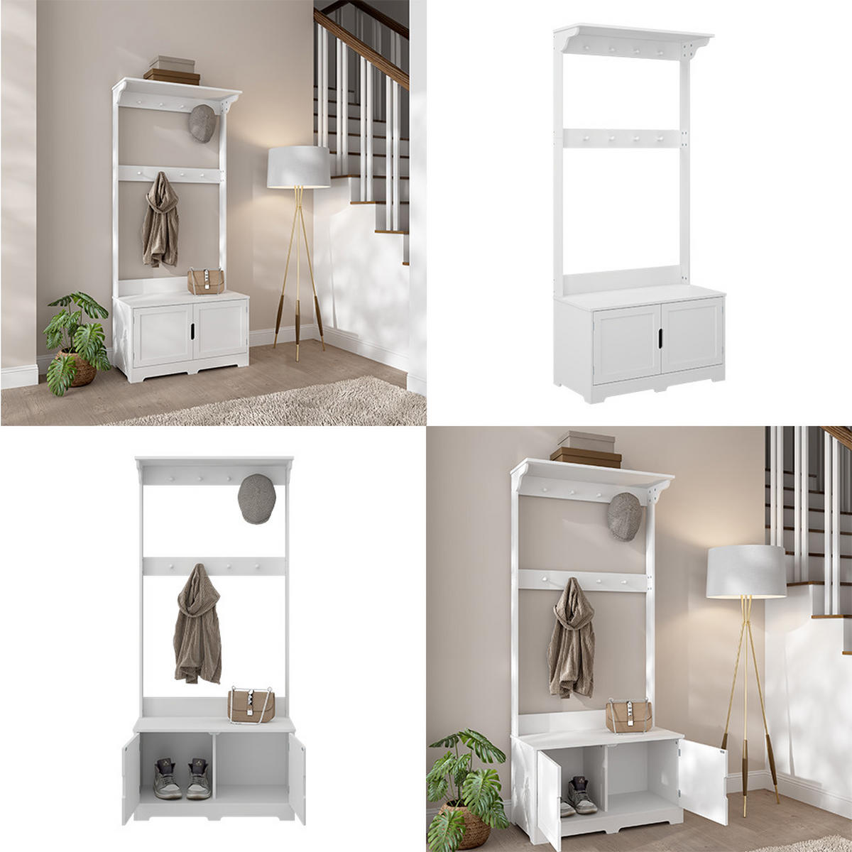 GARDEROBE Lysa Weiß 80 x 180 cm mit 2 Türen - Weiß, Holzwerkstoff (80/180/40cm) - Vicco