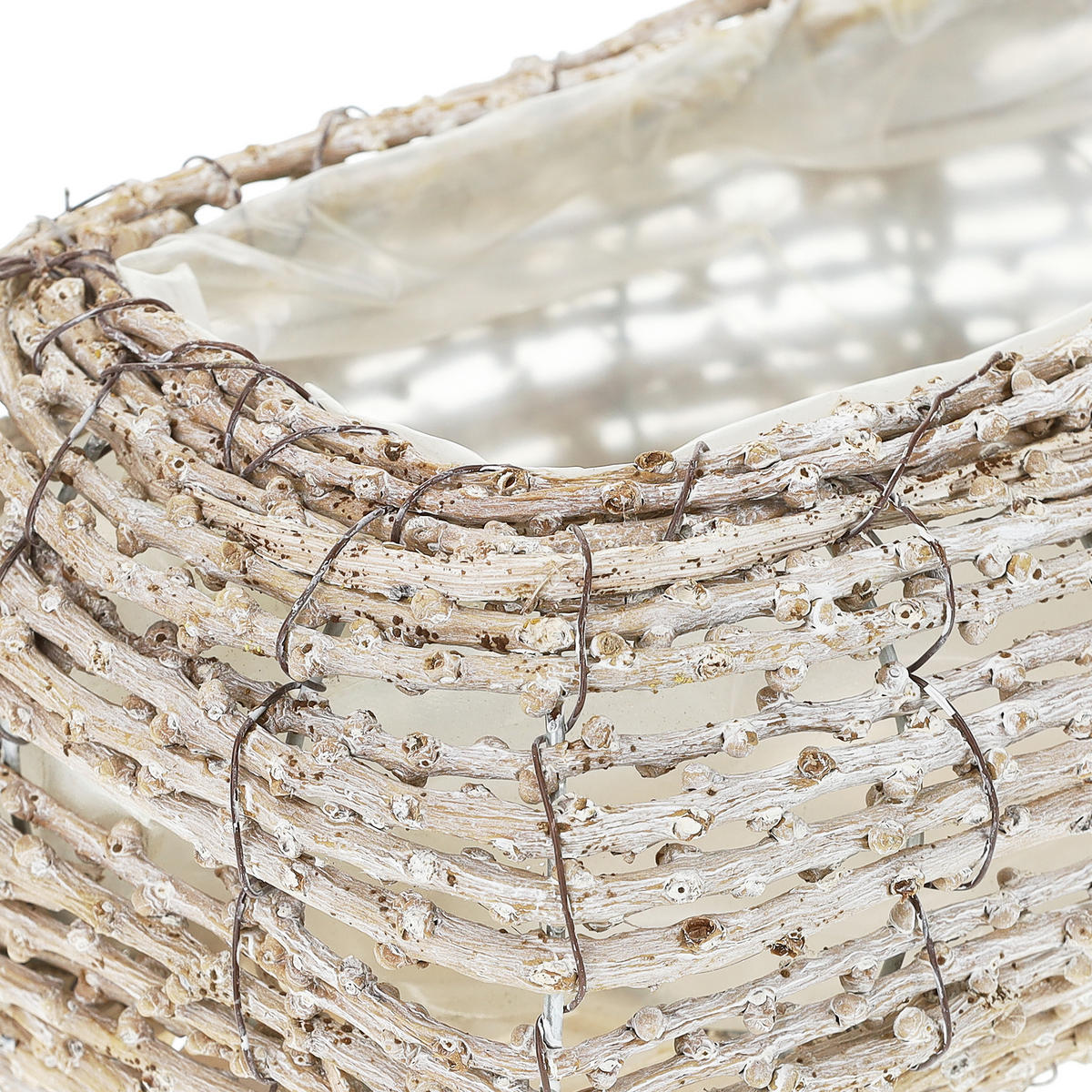 2XBLUMENTOPF - Weiß, Kunststoff/Textil (25/10/15cm) - Relaxdays