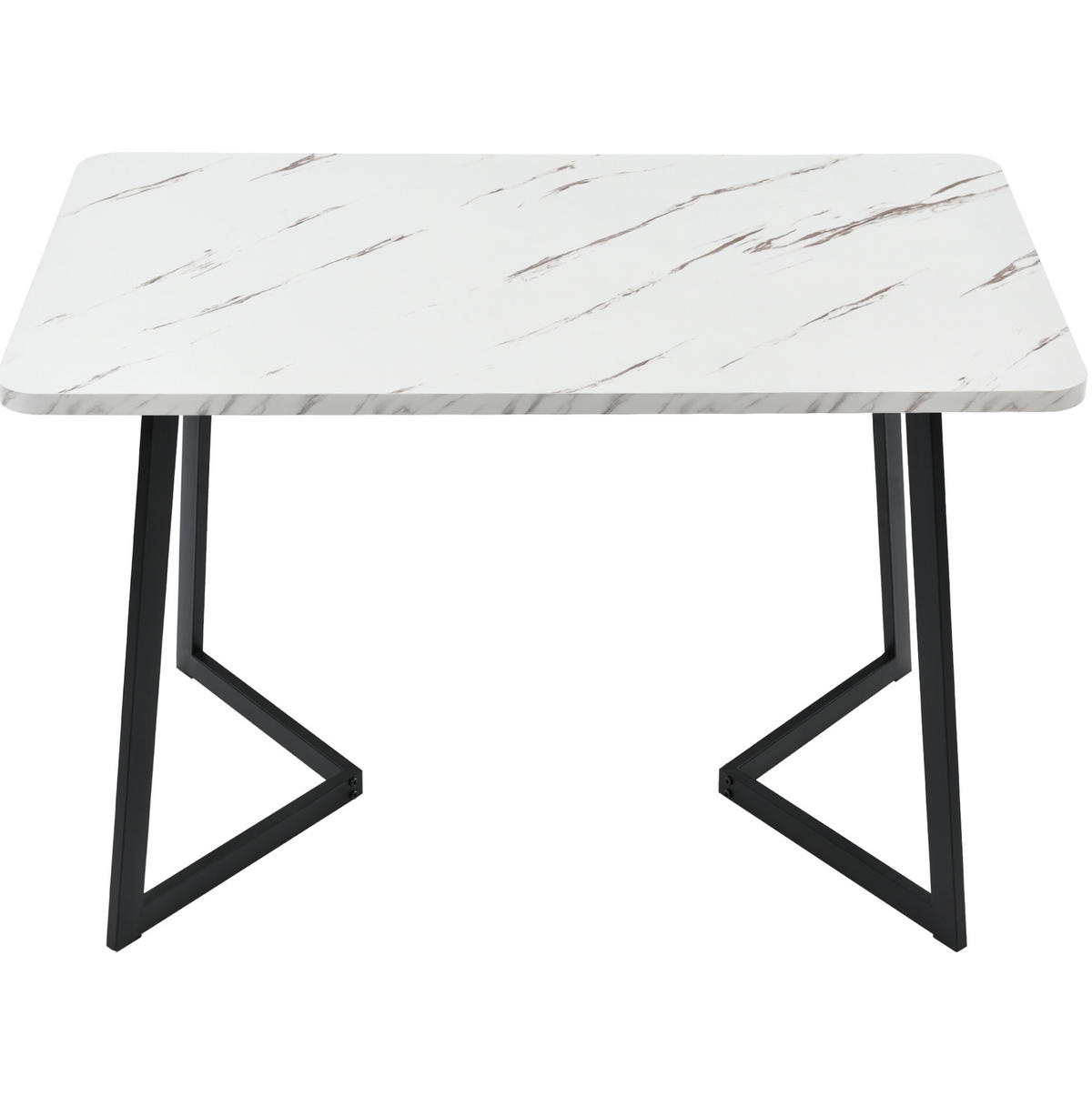 JEDÁLENSKÝ stôl 117/68 cm, MDF v mramorovom dekore, čierno-biely - biela, kompozitné drevo (117/68/75cm) - BEAOK